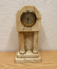 Antique Horloge de Table Marbre Colonnes Mécanique Historicisme