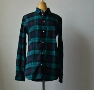 Another Influence Neu mit Etikett Baumwolle Herren Flanell kariert Knopf Hemd grün/rot Größe M - Bild 1 von 6