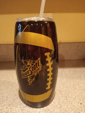 Iowa State Cyclones Stainless Steel Tumbler gold and brown. 26 oz Cover