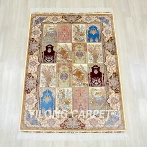4x6ft Handwoven Silk Home Decor Carpet Four Seasons Hand-knotted Area Rug TJ721A - Picture 1 of 11
