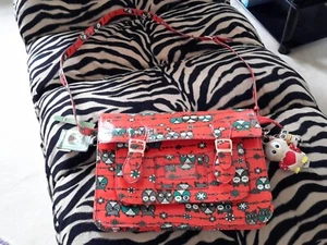 Brand New Santoro Large Red Satchel Bag Gift Present with All Over Owl Design - Picture 1 of 6