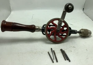 Vintage Millers Falls Co. No.2A Mechanical Egg Beater Hand Drill With 6 Bits - Picture 1 of 14