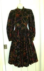 Vtg 70/80s Francois Bouthillier Victorian Prairie Fit+FULL Dress Girl 14 Wm XS S - Picture 1 of 19