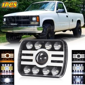 7x6" Led Headlight HI-Lo Beam DRL For Chevy C1500 C2500 C3500 Suburban Pickup - Picture 1 of 23