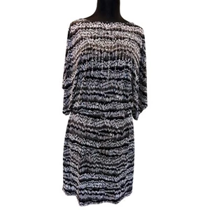 WHBM White House Black Market Rhinestone Embellished Blouson Dress Kimono Sleeve - Picture 1 of 8