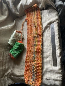 Unfinished Crochet Triple Yarn Project, Orange Multicolor - Picture 1 of 5