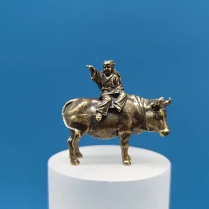 Brass shepherd boy cow statue rockery fish tank micro landscape decoration - Picture 1 of 19