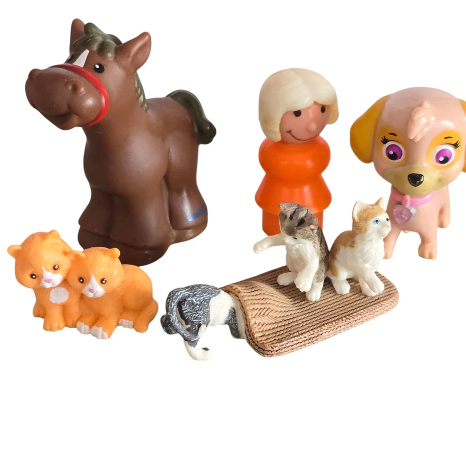 Toy Lot Fisher Price Little People Horse, Loving Family, Schleich Cats, And More - image 1 of 4