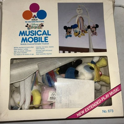 DE COLECCIÓN DOLLY DISNEY BEBÉS MONTAJE CUNA MUSICAL MÓVIL Nº 673 ¡Funciona! LIMPIO Foto 1 de 4