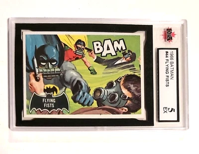 1966 Topps BATMAN Black Bat #44 / "Flying Fists" / KSA 5 EX /BAM! - Image 1 of 2