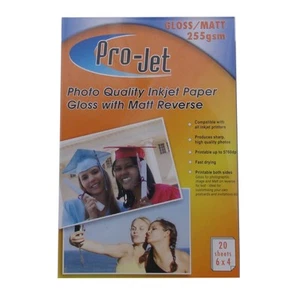 Pro-Jet Gloss Matt Doppelseitiges 6x4" Inkjet Fotopapier 255 g/m² - 20 Blatt - Bild 1 von 4
