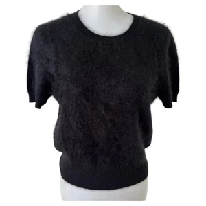 J.Crew Brushed Cashmere T-Shirt Pullover Kurzarm Damen Small Schwarz - Bild 1 von 10