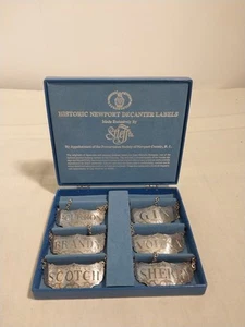 Vintage Stieff Pewter Decanter Label Set Newport Reproduction - Picture 1 of 5