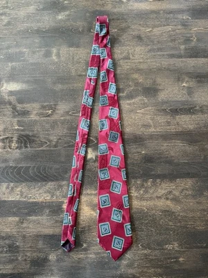 Corbata Oscar de La Renta para hombre vintage 100 % seda cachemira roja Foto 1 de 4