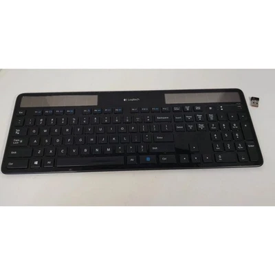 Logitech K750 Wireless Solar Keyboard W/ Dongle + New Battery, Works READ - Image 1 of 4
