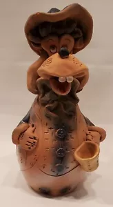 DOG pottery 9" piggy bank clay figure story character - Picture 1 of 7