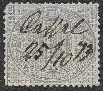 MMK Filatelia: Alemania Scott #12 Pluma de falla usada Cancelar 10 gr Gris SCV $165 Foto 1 de 2