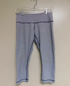 lululemon athletica knee length leggings Navy Blue & White Size 6 - Picture 1 of 6