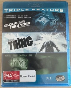ESCAPE FROM NEW YORK/THE THING/THE FOG (2012) - BLURAY John Carpenter AS NEW! - Picture 1 of 2