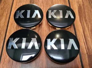 Juego de cuatro tapacubos centrales de aleación Kia 58 mm negro (X4) - Imagen 1 de 3