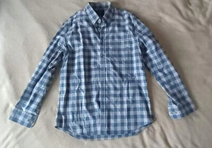 Charles Tyrwhitt Shirt Ext  Slim Fit Mens Large Blue Plaid Button Down Long Sleе - Picture 1 of 13