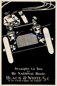 Black & White Zigarre Werbeplakat, minimalistisches Vintage Wandbild Poster - Bild 1 von 13