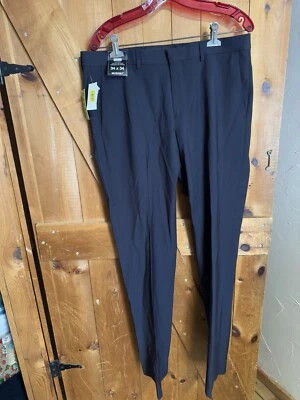 Murano Navy Dress Pants 34x34, with a flat front and narrow leg opening $89.50 - Image 1 of 4