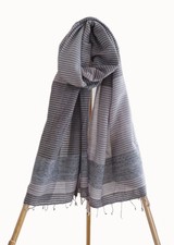 Handmade Light Purple Women Shawl, Scarf Made Of 100% Cotton For Fall, Winter  