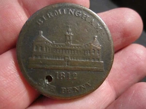1812 BIRMINGHAM ONE PENNY COIN THE WORKHOUSE- BBA3 - Picture 1 of 2