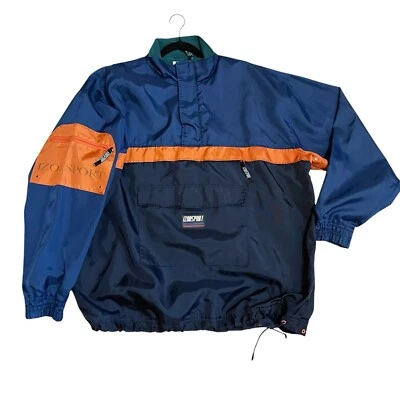 Chaqueta De Colección IZOD Sport Para Hombre Azul Naranja Colorblock Cuarto Cremallera Talla XL Foto 1 de 4