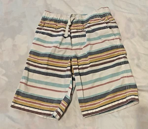 GYMBOREE Multicolored Striped Boy Shorts Elastic Waist Drawstring Pockets Size 7 - Picture 1 of 5