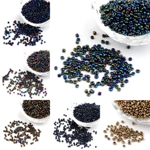 100g Elektroplatte Glas kleine Perlen Iris rund glatt lose Perlen Basteln 2~4mm - Bild 1 von 68