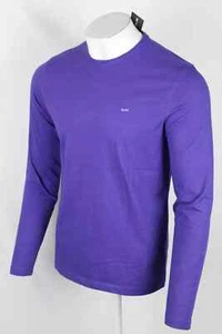 Camicia uomo Michael Kors manica lunga ricamata piccolo logo ametista scura premium - Foto 1 di 3