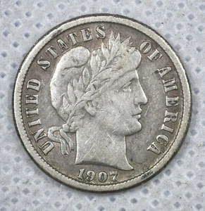 1907 Barber Dime-Very Fine+ - Imagen 1 de 2