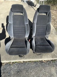 💥OEM 1990-1996 NISSAN 300ZX Z32 FRONT LEFT & RIGHT SIDE CLOTH SEAT SET No Belts - Picture 1 of 14