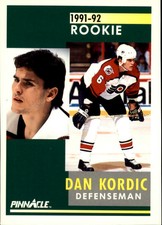 1991-92 Pinnacle Flyers Hockey Card #338 Dan Kordic Rookie