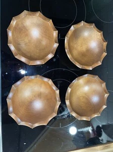 Vintage Woodcroftery Mid Century Modern Holzschalen (4) gewellter Rand genial! - Bild 1 von 11