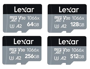 Micro SD Lexar Professional Fino 160MB/s 64 128 256 512 GB + Adattatore SD - Afbeelding 1 van 12
