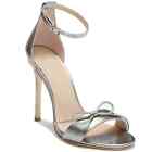 Pour La Victoire Women Stiletto Heel Ankle Strap Sandals Elanna Sz US 6.5 Silver