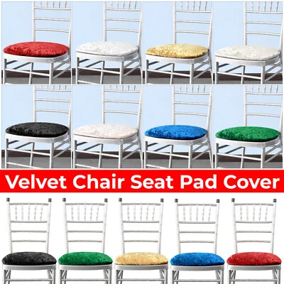 Zerdrückter Samt Chiavari Stuhl Kissenbezug - Weiche Elegant Sitzpolster Etui - Bild 1 von 4