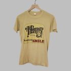 Vintage Portrait Palace Shirt Men M Medium Yellow Smile Graphic Single Stich USA