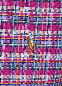 RALPH LAUREN SHIRT PINK PLAID CHECK MULTICOLOR PONY L/S BUTTON UP (L) - Picture 1 of 5