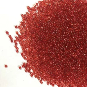 Seed Beads in RED Color Glossy Finish & Glass Material size approx 2mm - Picture 1 of 3