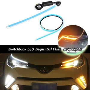 18 "Switchback DRL LED Sequential Flash Lights Strips para faros universales - Imagen 1 de 12