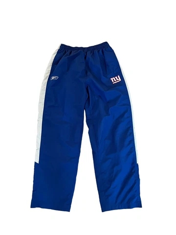 NY Giants Reebok Sideline Gear Blue Track Pants Mens Size XL Drawstring Waist Cover