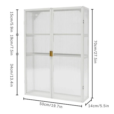 Retro Cabinet White Wall-Mounted Metal Storage Cabinet with Detachable Shelves - Image 1 of 4