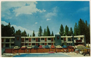 Vintage Flamingo Lodge South Lake Tahoe CA Advertising Postcard - Picture 1 of 2