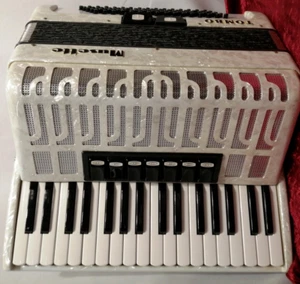 TOMBO J-80C Musette fisarmonica 34 tasti strumento musicale buone condizioni JP USATO - Foto 1 di 7