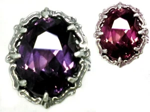 12ct Purple Color Change Lab Alexandrite 925 Sterling Silver Ring Size 10.25 USA - Picture 1 of 11
