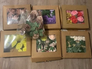 Approx 100 Silk Artificial Rose Wedding Bouquet Flowers Cake Decoration - Picture 1 of 1